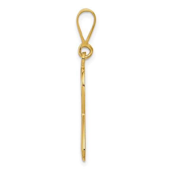 14k Yellow Gold Polished Heart in Awareness Ribbon Pendant - Picture 2 of 5